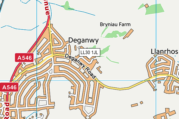 LL30 1JL map - OS VectorMap District (Ordnance Survey) LL30 1JL map - OS VectorMap District (Ordnance Survey)