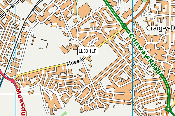 LL30 1LF map - OS VectorMap District (Ordnance Survey) LL30 1LF map - OS VectorMap District (Ordnance Survey)