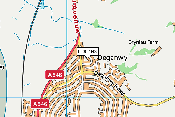 LL30 1NS map - OS VectorMap District (Ordnance Survey) LL30 1NS map - OS VectorMap District (Ordnance Survey)