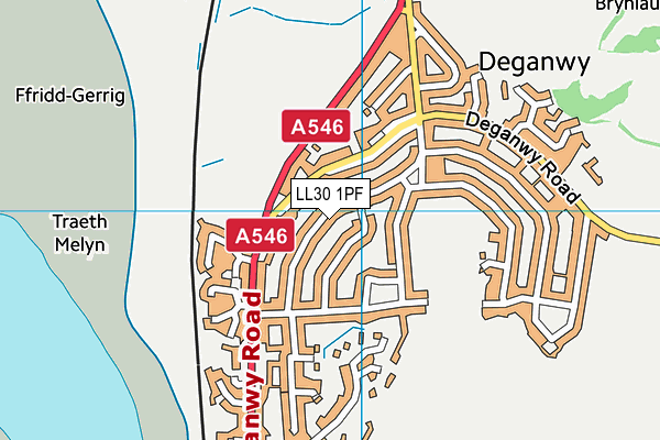 LL30 1PF map - OS VectorMap District (Ordnance Survey) LL30 1PF map - OS VectorMap District (Ordnance Survey)