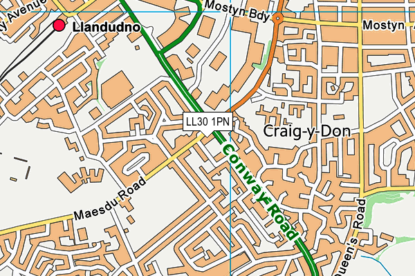 LL30 1PN map - OS VectorMap District (Ordnance Survey) LL30 1PN map - OS VectorMap District (Ordnance Survey)