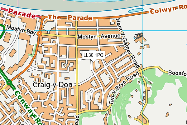 LL30 1PQ map - OS VectorMap District (Ordnance Survey) LL30 1PQ map - OS VectorMap District (Ordnance Survey)