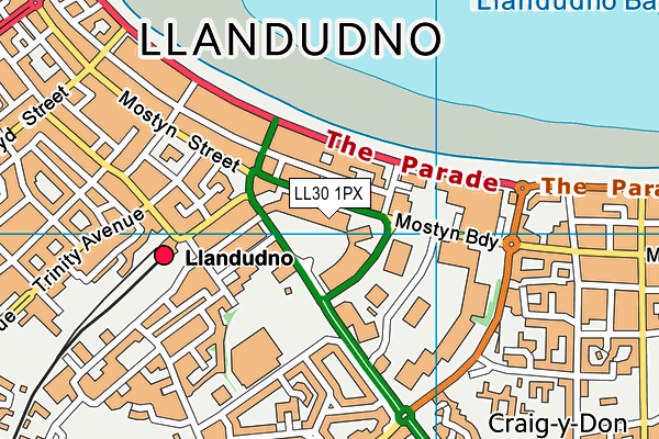 LL30 1PX map - OS VectorMap District (Ordnance Survey) LL30 1PX map - OS VectorMap District (Ordnance Survey)