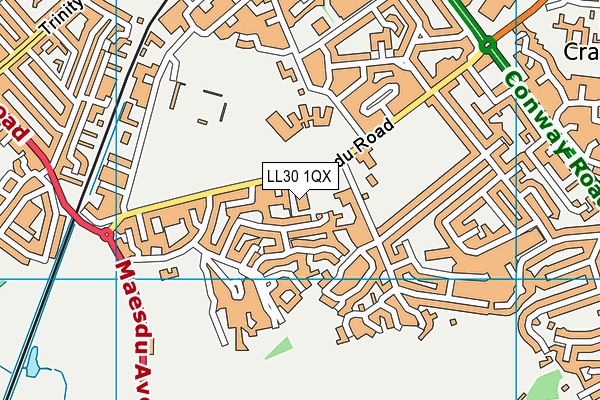 LL30 1QX map - OS VectorMap District (Ordnance Survey) LL30 1QX map - OS VectorMap District (Ordnance Survey)