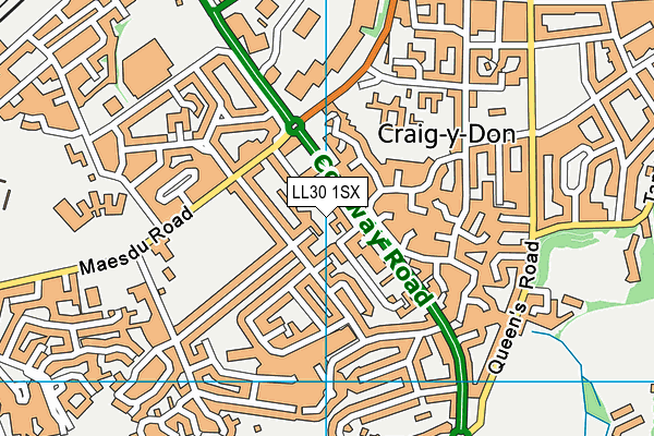LL30 1SX map - OS VectorMap District (Ordnance Survey) LL30 1SX map - OS VectorMap District (Ordnance Survey)