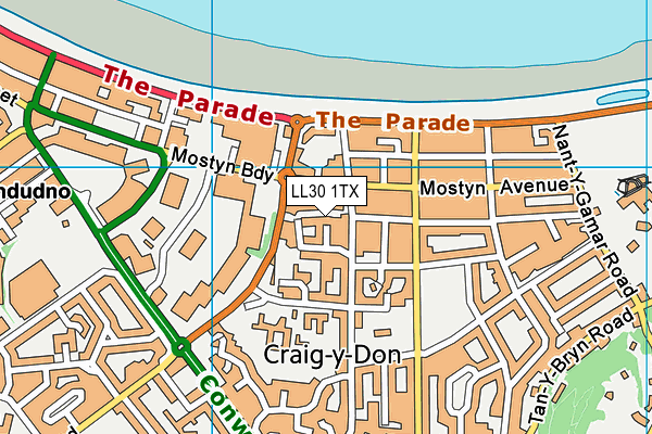 LL30 1TX map - OS VectorMap District (Ordnance Survey) LL30 1TX map - OS VectorMap District (Ordnance Survey)