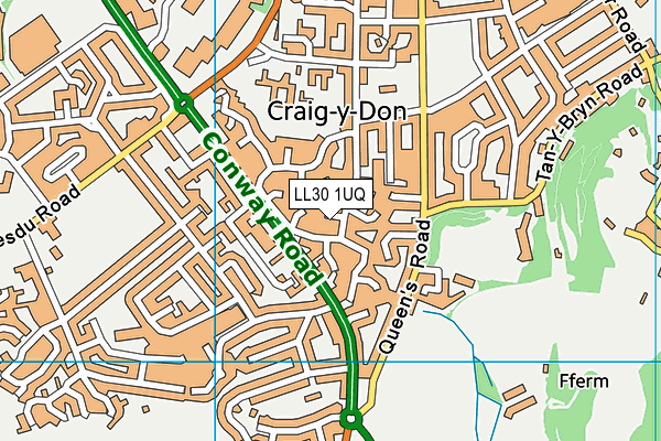 LL30 1UQ map - OS VectorMap District (Ordnance Survey)