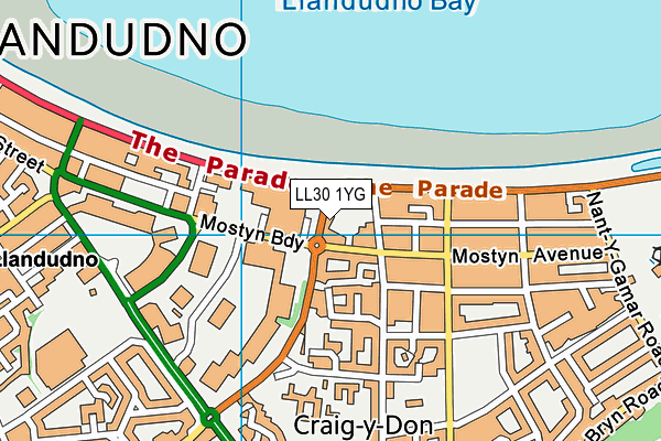 LL30 1YG map - OS VectorMap District (Ordnance Survey) LL30 1YG map - OS VectorMap District (Ordnance Survey)
