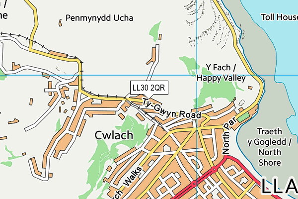 LL30 2QR map - OS VectorMap District (Ordnance Survey) LL30 2QR map - OS VectorMap District (Ordnance Survey)