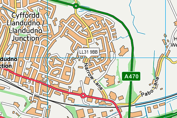 LL31 9BB map - OS VectorMap District (Ordnance Survey)
