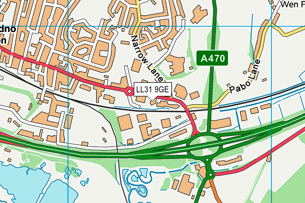 LL31 9GE map - OS VectorMap District (Ordnance Survey) LL31 9GE map - OS VectorMap District (Ordnance Survey)