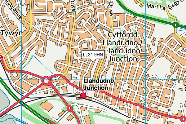 LL31 9HN map - OS VectorMap District (Ordnance Survey) LL31 9HN map - OS VectorMap District (Ordnance Survey)