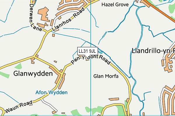 LL31 9JL map - OS VectorMap District (Ordnance Survey) LL31 9JL map - OS VectorMap District (Ordnance Survey)