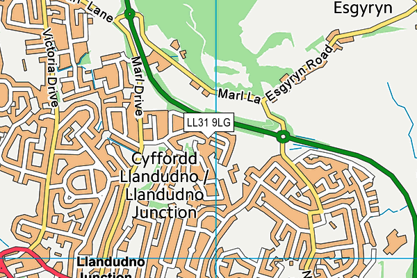 LL31 9LG map - OS VectorMap District (Ordnance Survey) LL31 9LG map - OS VectorMap District (Ordnance Survey)