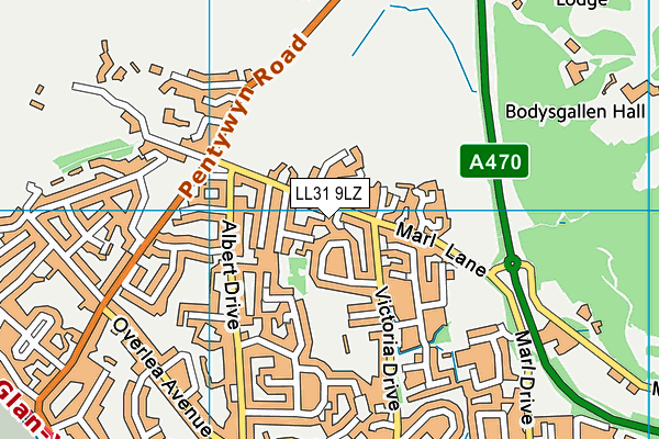 LL31 9LZ map - OS VectorMap District (Ordnance Survey)