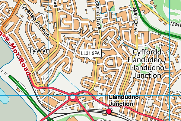LL31 9PA map - OS VectorMap District (Ordnance Survey)