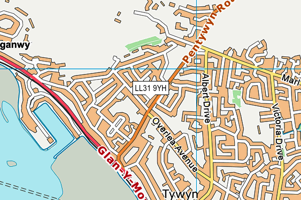LL31 9YH map - OS VectorMap District (Ordnance Survey)