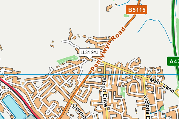 LL31 9YJ map - OS VectorMap District (Ordnance Survey) LL31 9YJ map - OS VectorMap District (Ordnance Survey)