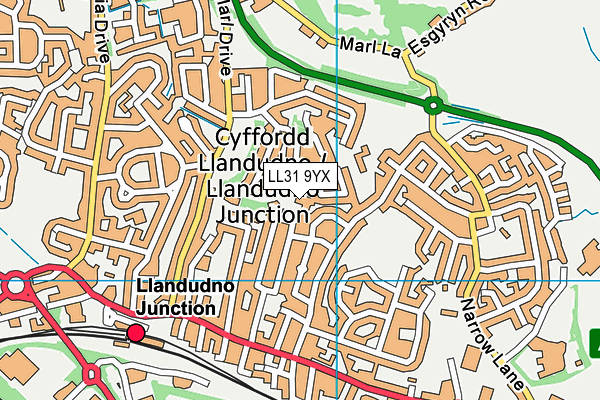 LL31 9YX map - OS VectorMap District (Ordnance Survey) LL31 9YX map - OS VectorMap District (Ordnance Survey)