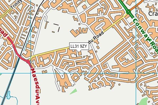LL31 9ZY map - OS VectorMap District (Ordnance Survey) LL31 9ZY map - OS VectorMap District (Ordnance Survey)
