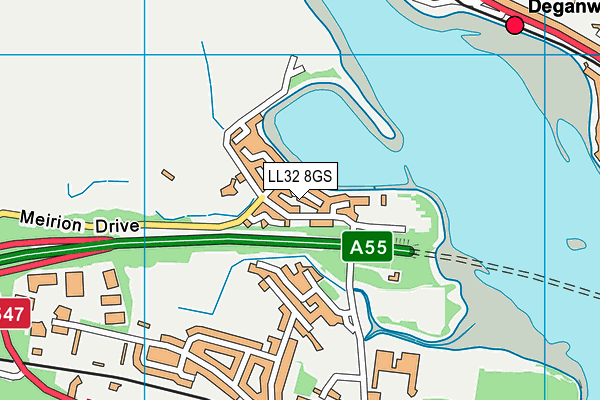 LL32 8GS map - OS VectorMap District (Ordnance Survey) LL32 8GS map - OS VectorMap District (Ordnance Survey)