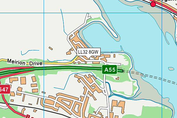 LL32 8GW map - OS VectorMap District (Ordnance Survey) LL32 8GW map - OS VectorMap District (Ordnance Survey)