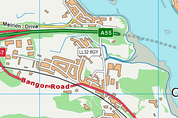 LL32 8GY map - OS VectorMap District (Ordnance Survey) LL32 8GY map - OS VectorMap District (Ordnance Survey)