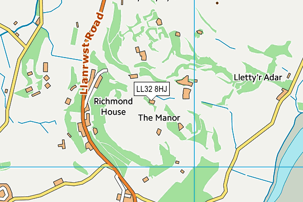 LL32 8HJ map - OS VectorMap District (Ordnance Survey) LL32 8HJ map - OS VectorMap District (Ordnance Survey)