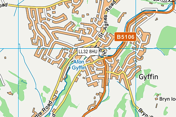 LL32 8HU map - OS VectorMap District (Ordnance Survey)