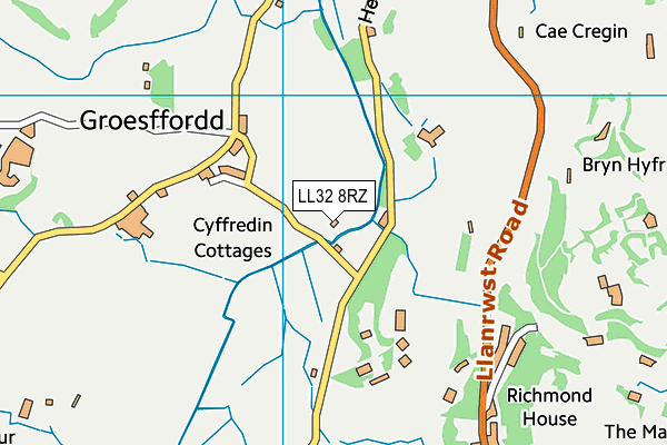 LL32 8RZ map - OS VectorMap District (Ordnance Survey) LL32 8RZ map - OS VectorMap District (Ordnance Survey)