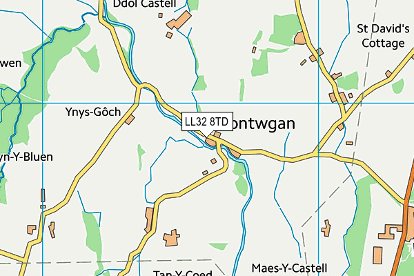 LL32 8TD map - OS VectorMap District (Ordnance Survey)