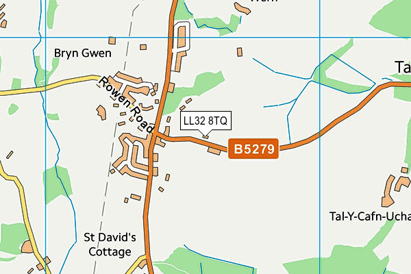 LL32 8TQ map - OS VectorMap District (Ordnance Survey) LL32 8TQ map - OS VectorMap District (Ordnance Survey)