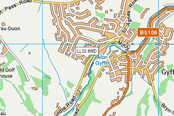 LL32 8WD map - OS VectorMap District (Ordnance Survey) LL32 8WD map - OS VectorMap District (Ordnance Survey)