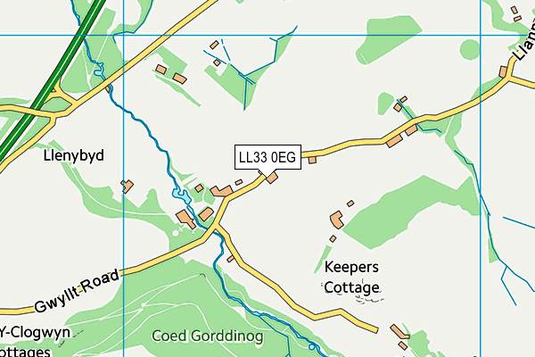 LL33 0EG map - OS VectorMap District (Ordnance Survey) LL33 0EG map - OS VectorMap District (Ordnance Survey)