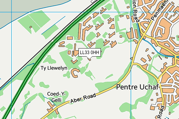 LL33 0HH map - OS VectorMap District (Ordnance Survey) LL33 0HH map - OS VectorMap District (Ordnance Survey)