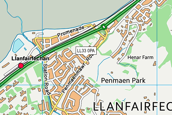 LL33 0PA map - OS VectorMap District (Ordnance Survey) LL33 0PA map - OS VectorMap District (Ordnance Survey)