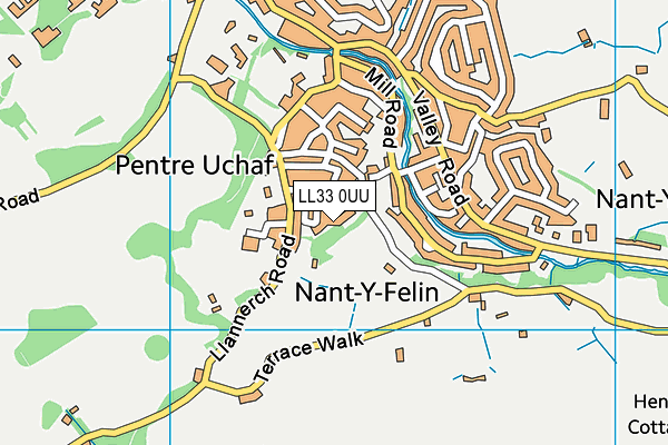 LL33 0UU map - OS VectorMap District (Ordnance Survey) LL33 0UU map - OS VectorMap District (Ordnance Survey)