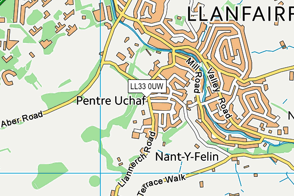 LL33 0UW map - OS VectorMap District (Ordnance Survey)