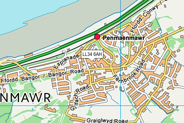 LL34 6AH map - OS VectorMap District (Ordnance Survey) LL34 6AH map - OS VectorMap District (Ordnance Survey)