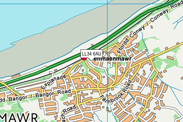 LL34 6AU map - OS VectorMap District (Ordnance Survey) LL34 6AU map - OS VectorMap District (Ordnance Survey)
