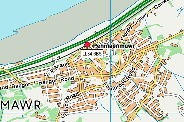 LL34 6BS map - OS VectorMap District (Ordnance Survey) LL34 6BS map - OS VectorMap District (Ordnance Survey)