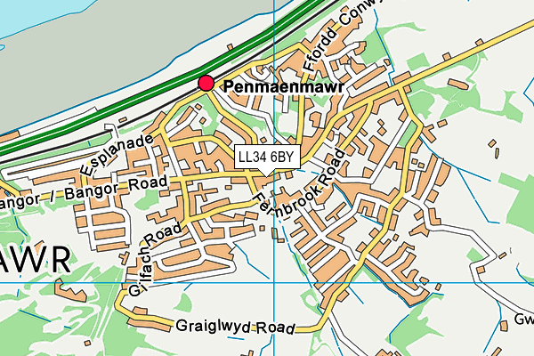 LL34 6BY map - OS VectorMap District (Ordnance Survey) LL34 6BY map - OS VectorMap District (Ordnance Survey)