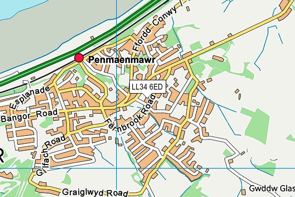 LL34 6ED map - OS VectorMap District (Ordnance Survey) LL34 6ED map - OS VectorMap District (Ordnance Survey)