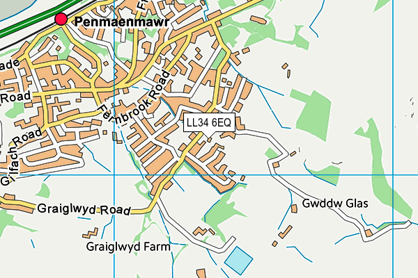LL34 6EQ map - OS VectorMap District (Ordnance Survey) LL34 6EQ map - OS VectorMap District (Ordnance Survey)