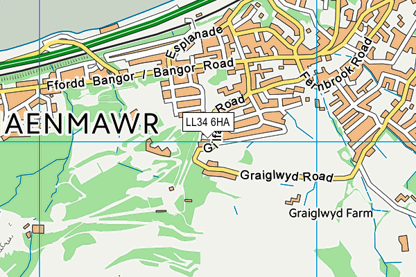 LL34 6HA map - OS VectorMap District (Ordnance Survey) LL34 6HA map - OS VectorMap District (Ordnance Survey)