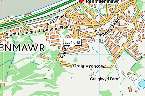 LL34 6HB map - OS VectorMap District (Ordnance Survey) LL34 6HB map - OS VectorMap District (Ordnance Survey)