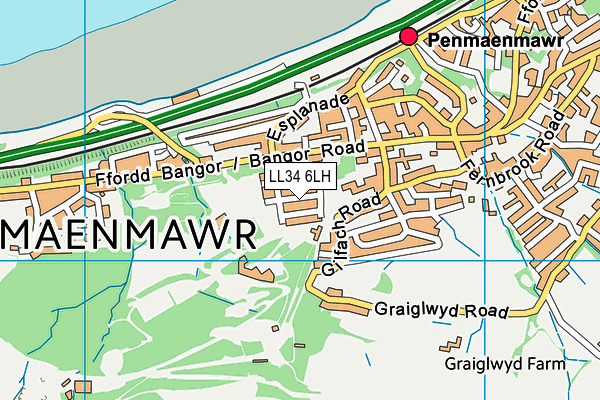 LL34 6LH map - OS VectorMap District (Ordnance Survey) LL34 6LH map - OS VectorMap District (Ordnance Survey)