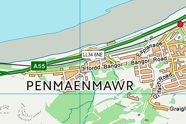 LL34 6NE map - OS VectorMap District (Ordnance Survey)