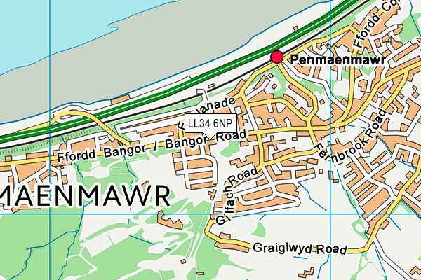 LL34 6NP map - OS VectorMap District (Ordnance Survey) LL34 6NP map - OS VectorMap District (Ordnance Survey)
