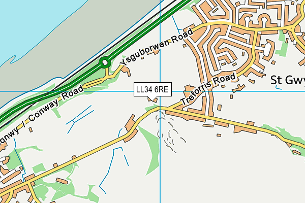 LL34 6RE map - OS VectorMap District (Ordnance Survey) LL34 6RE map - OS VectorMap District (Ordnance Survey)